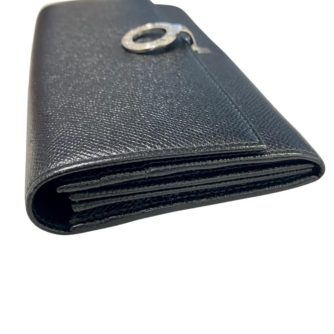 BVLGARI　ブルガリ　長財布 正規品 名入れ 二つ折り 本革 ブラック