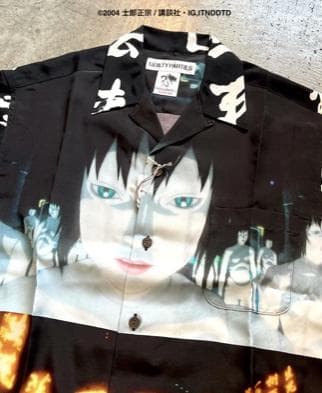 美品 24ss WACKOMARIA ×攻殻機動隊 HAWAIIAN 黒 S