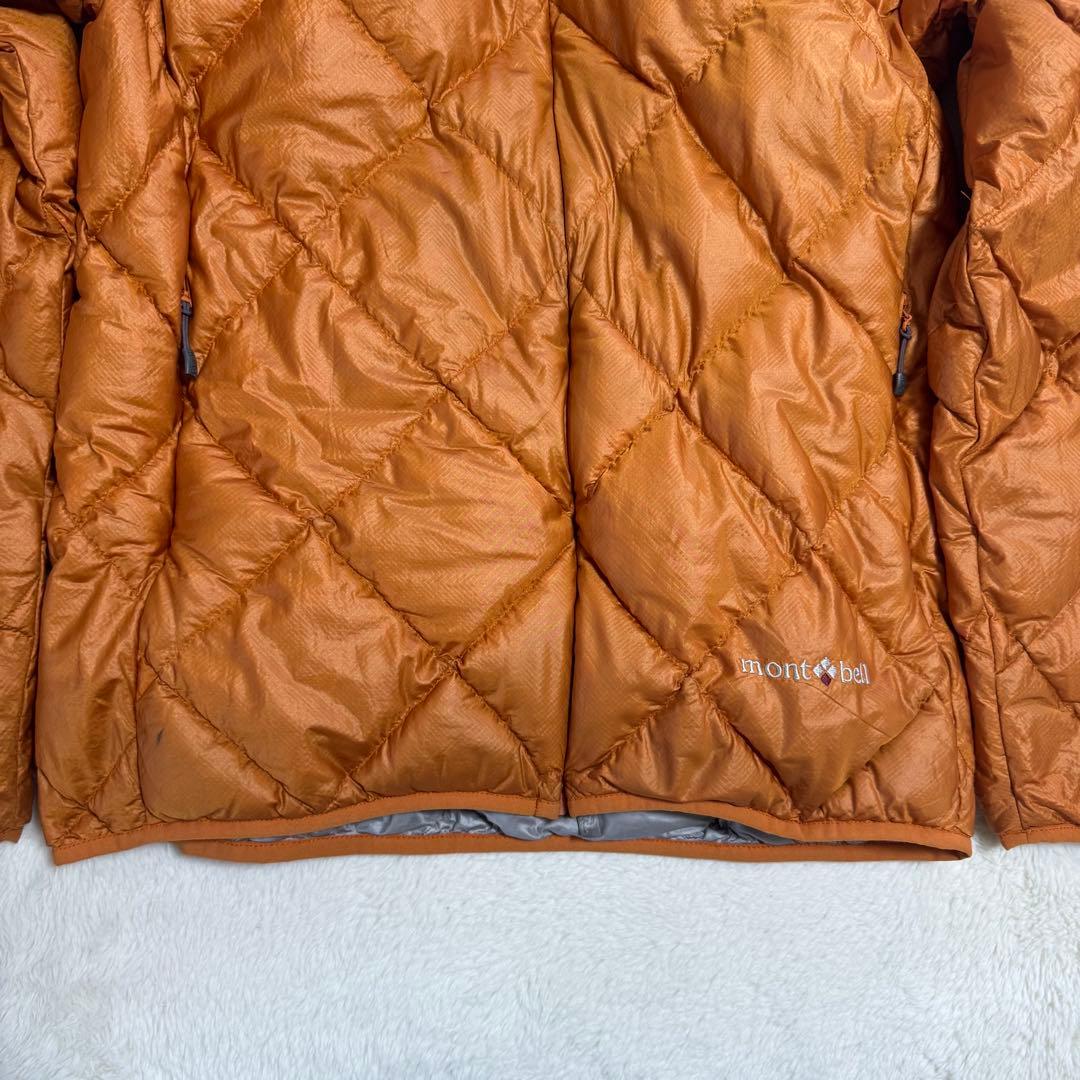 美品モンベル800FPライトアルパインダウンパーカM橙ダイヤキルティング