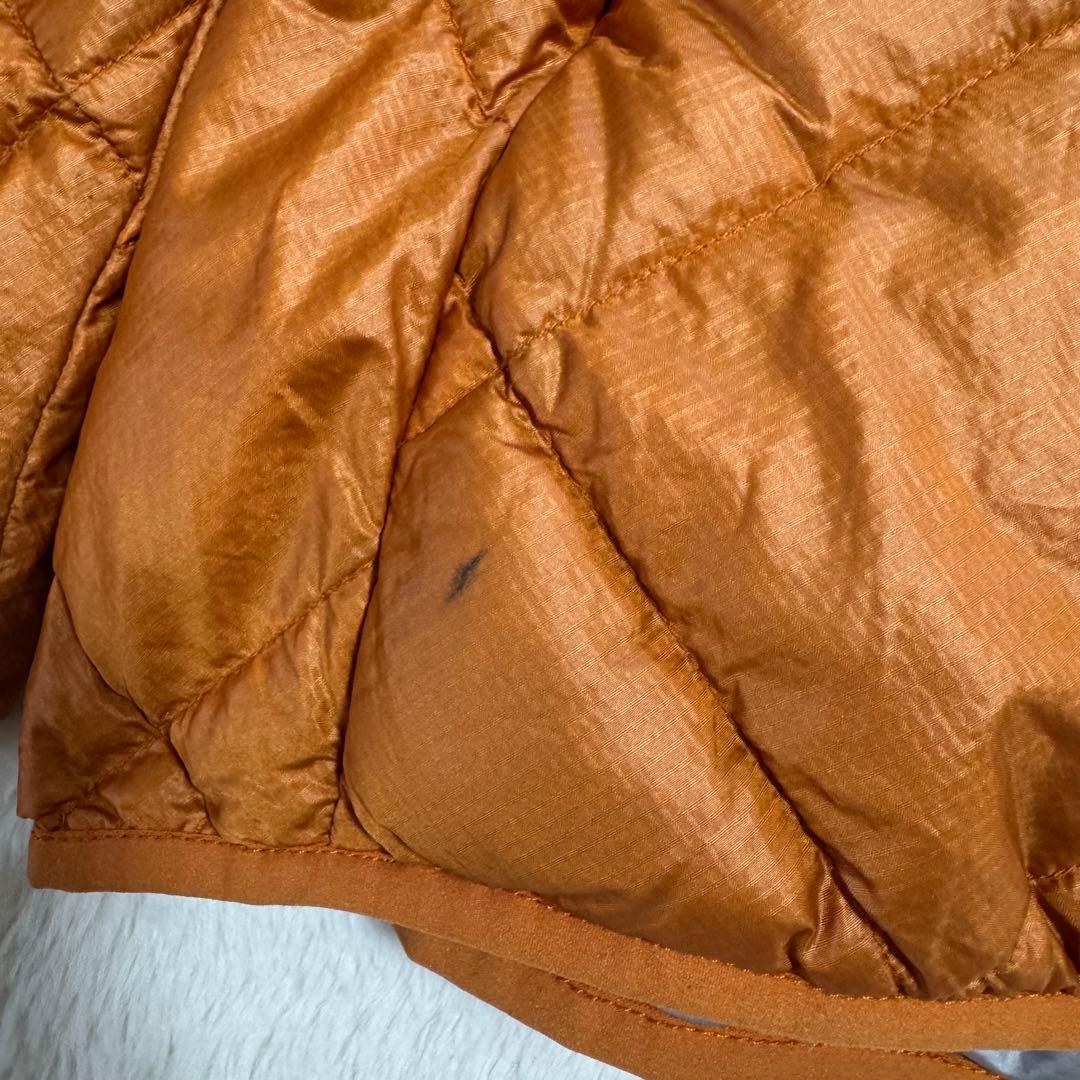 美品モンベル800FPライトアルパインダウンパーカM橙ダイヤキルティング