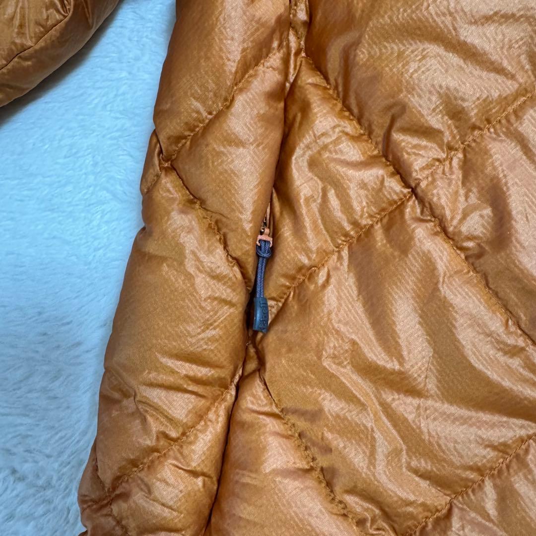 美品モンベル800FPライトアルパインダウンパーカM橙ダイヤキルティング