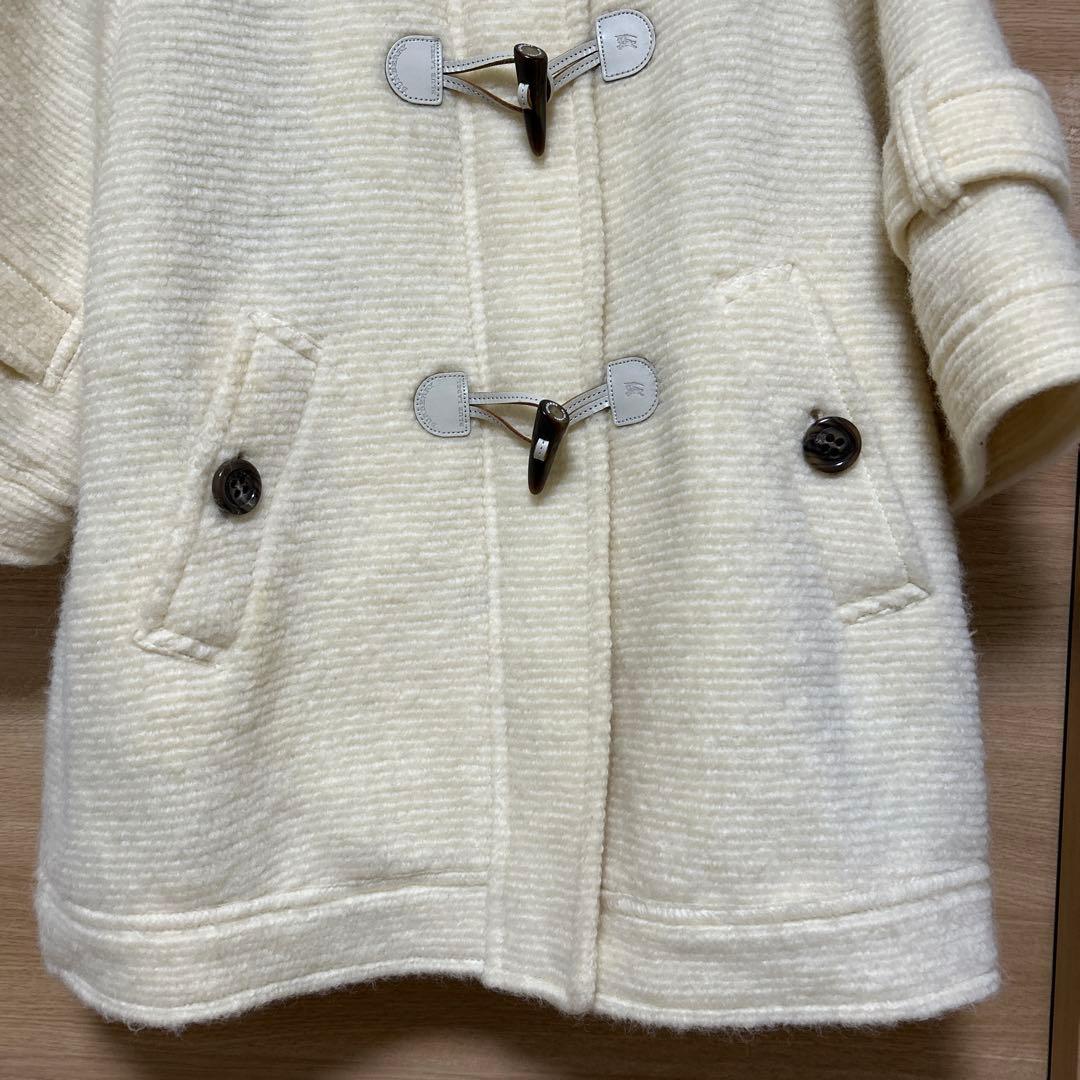 バーバリーブルーレーベル　モヘア　コート　ノバチェック　ファー付き　38