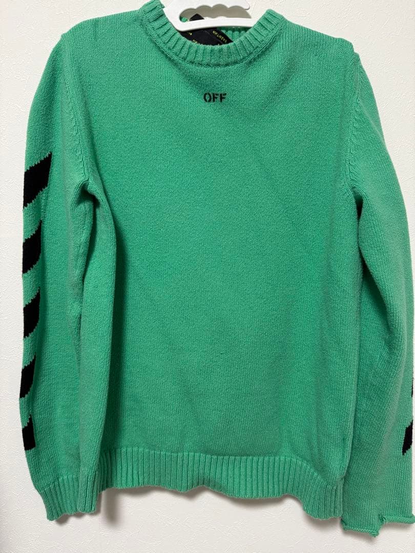 【Off-White 】モヘア ニットセーター グリーン　Mサイズ