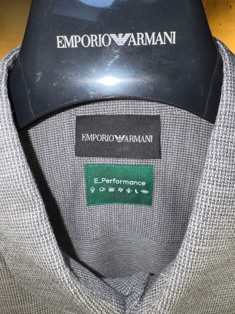 【エンポリオアルマーニ】新品タグ付き定価68,000円ストレッチシャツグレーL