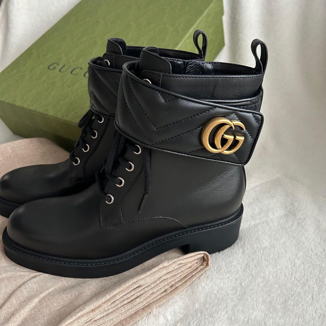 GUCCI ブラック GGロゴ ブーツ