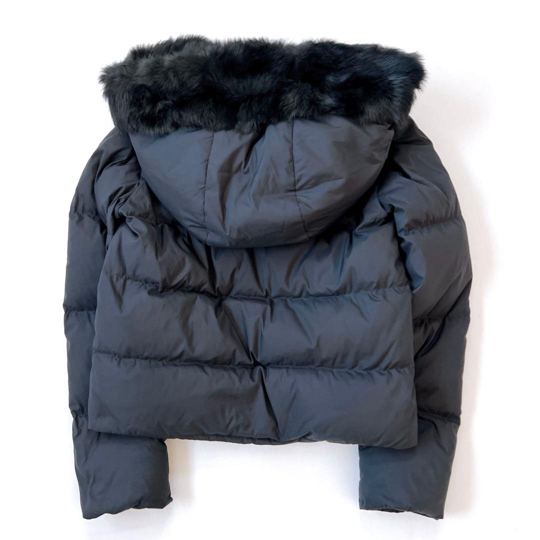 アーバンリサーチ　2way　ラビットフードファーダウンジャケット　ネイビーM