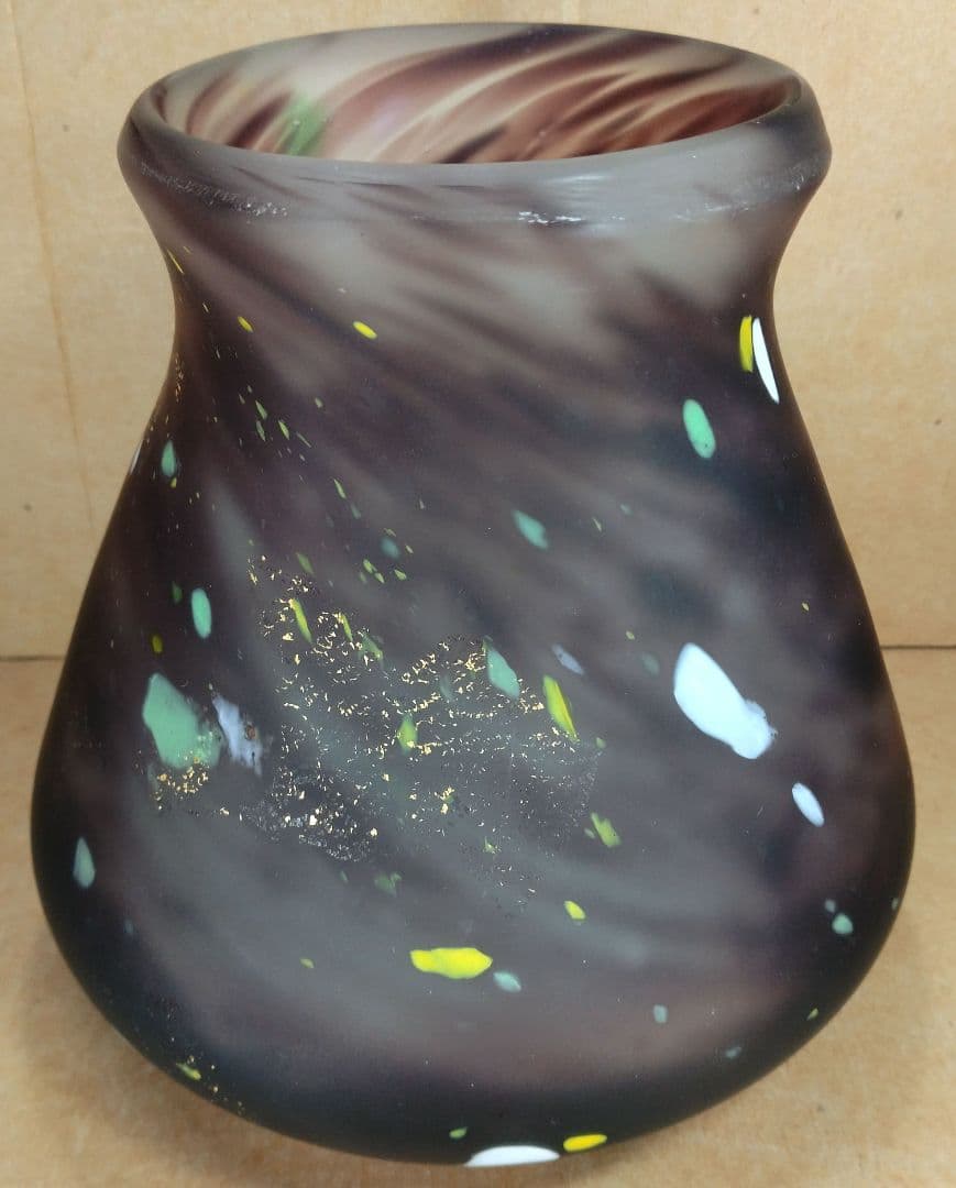 【本物保証】藤田喬平 手吹 紫金彩(花瓶) 共箱 希少作品