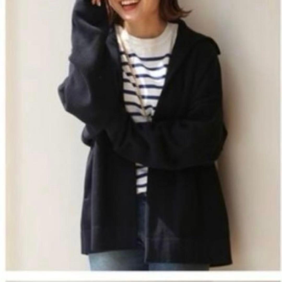 ドゥーズィエムクラス Twins ニットジャケット ネイビー　ロゴプレート　F