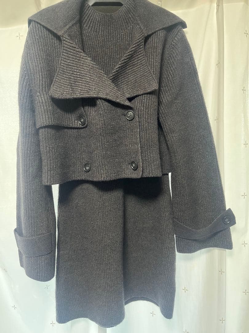 THE TOE ニットワンピースとジャケットセット ダークグレー