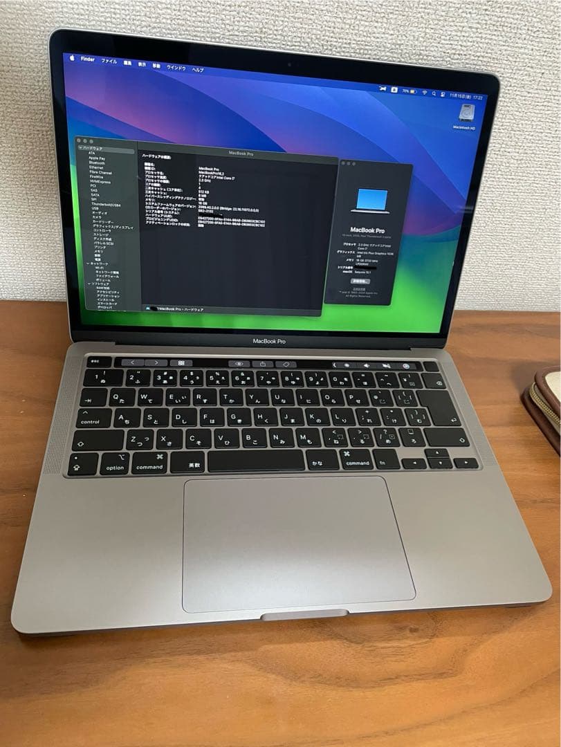 美品/箱.スタンド MacBook pro 13インチ16GB 512GB i7