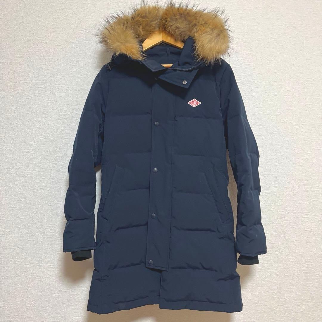 DANTON⭐︎フード付き ロングダウンジャケット　ネイビー36