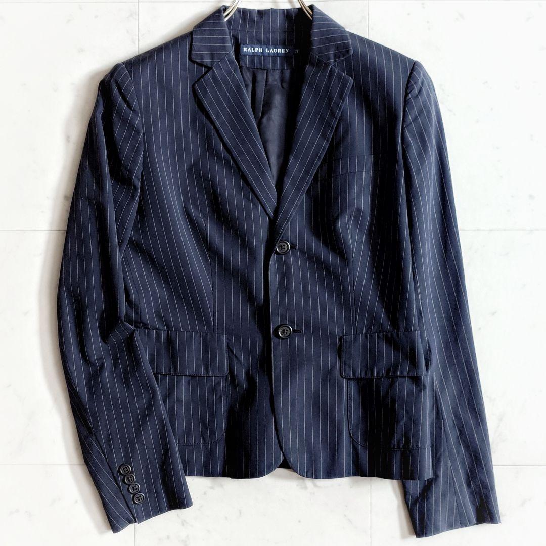 美品【大きいサイズ11】ラルフローレン ストライプ パンツスーツ セットアップ