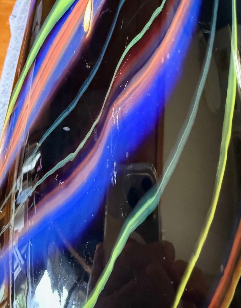 1980'S ミッソーニ ムラーノ製 ガラス ストライプ デザイン 花瓶