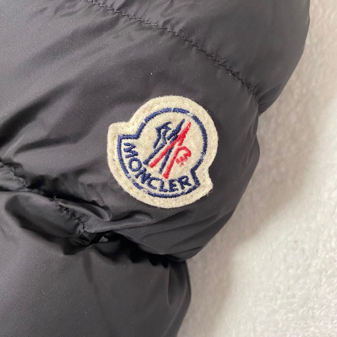 【美品】モンクレール タレブ ダウンコート ブラック ロゴワッペン ロング S