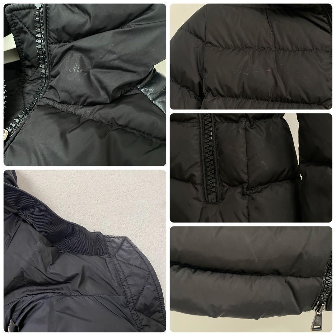 【美品】モンクレール タレブ ダウンコート ブラック ロゴワッペン ロング S