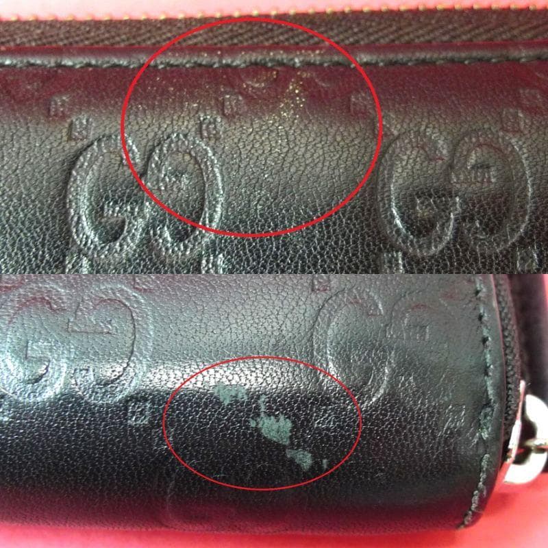 GUCCI　長財布　ロングウォレット　シマ　GG柄　ブラック