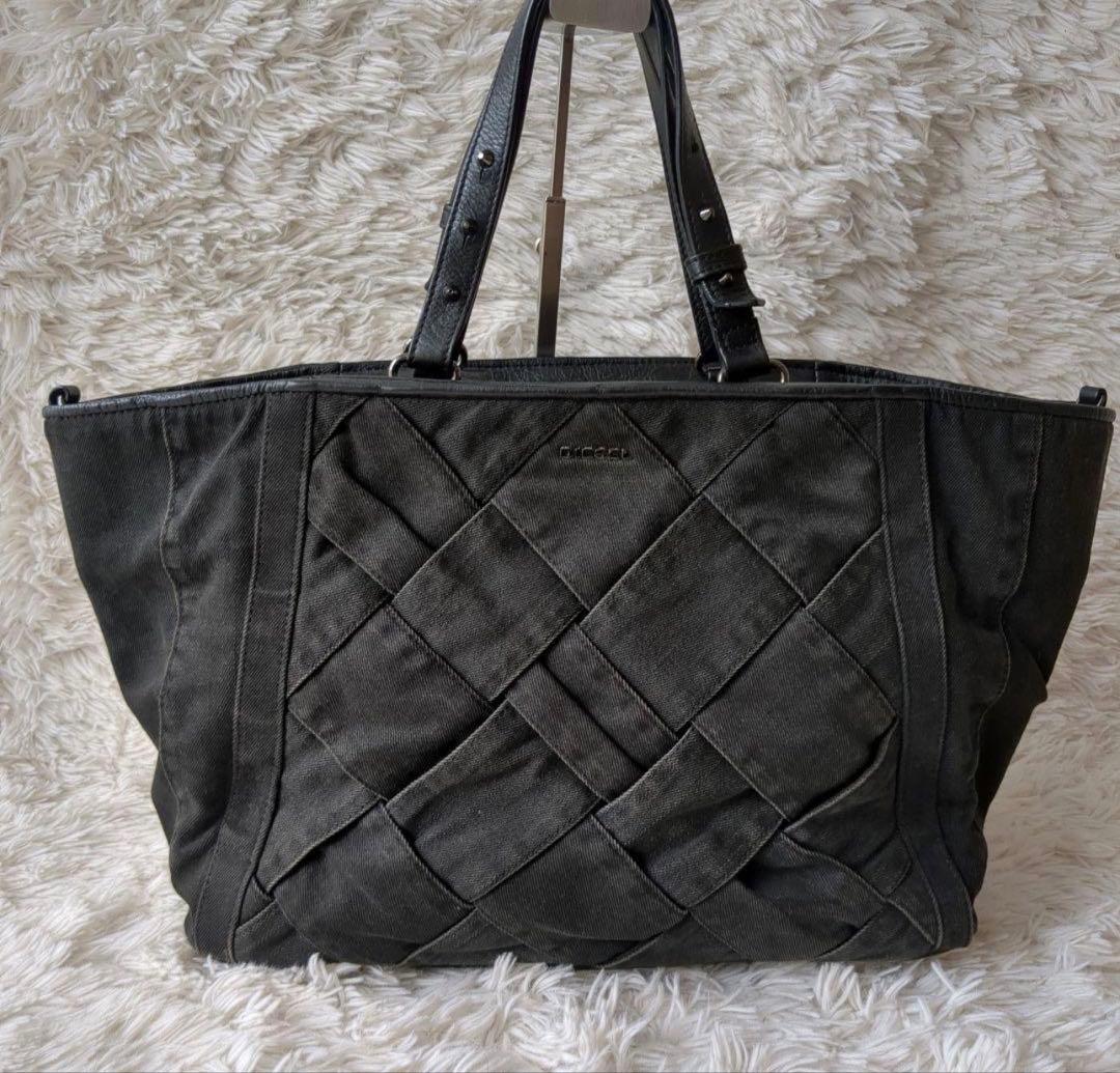 ディーゼル DIESEL デニムトートバッグ 2WAY スタッズ マキシイントレ