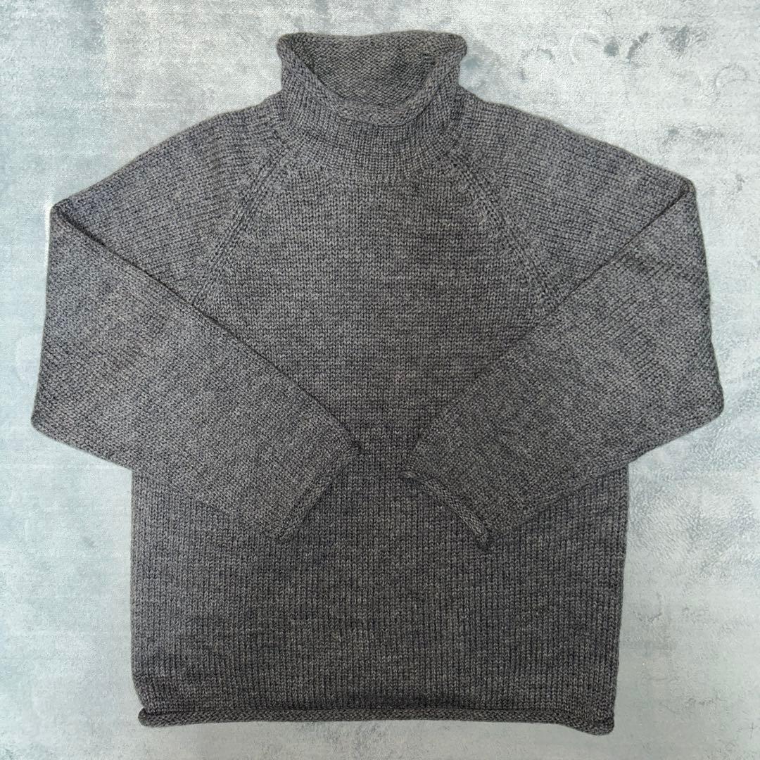 【90s】J.Crew タートルネックセーター S グレー短丈