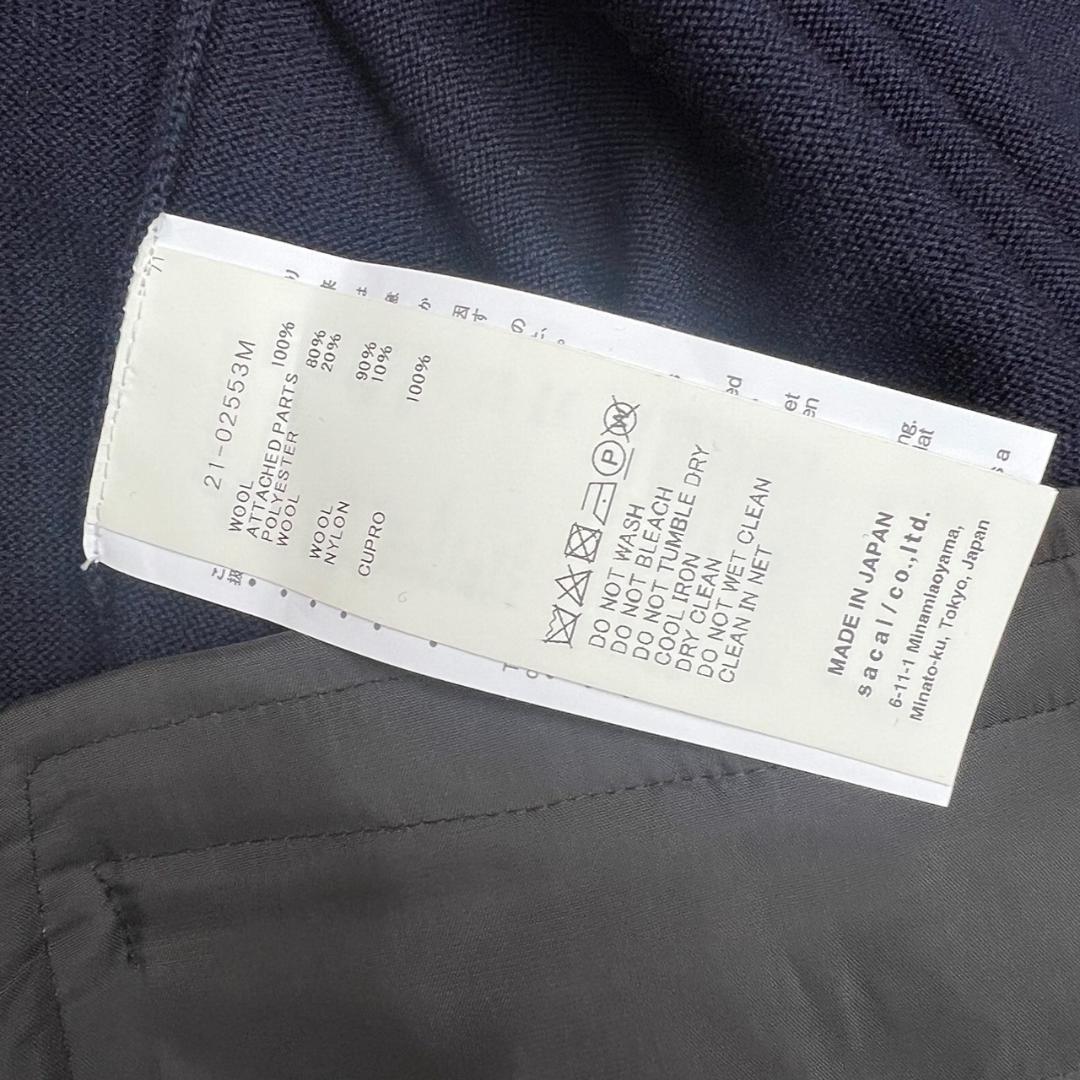 u*n様 SACAI　21AW/Wool Knit Suiting Jacket