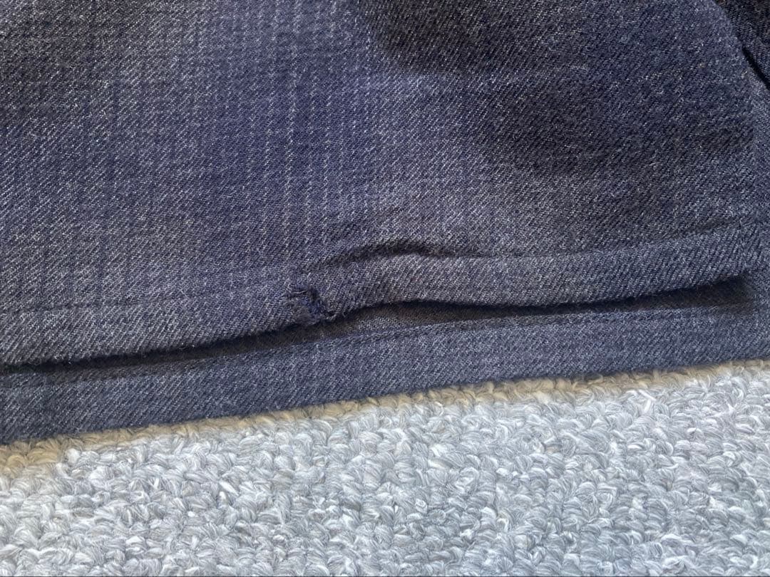 COMOLI コモリ ウールチェックオープンカラーシャツ NAVY 3