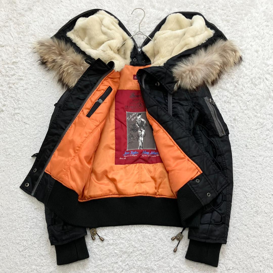 Y2K✨アヴィレックス N-2B ミリタリージャケット 短丈 ボア ファー 黒