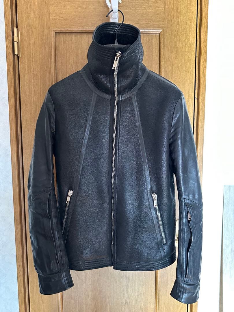 名作‼️RickOwensmoutonleather jacketdrkshdw