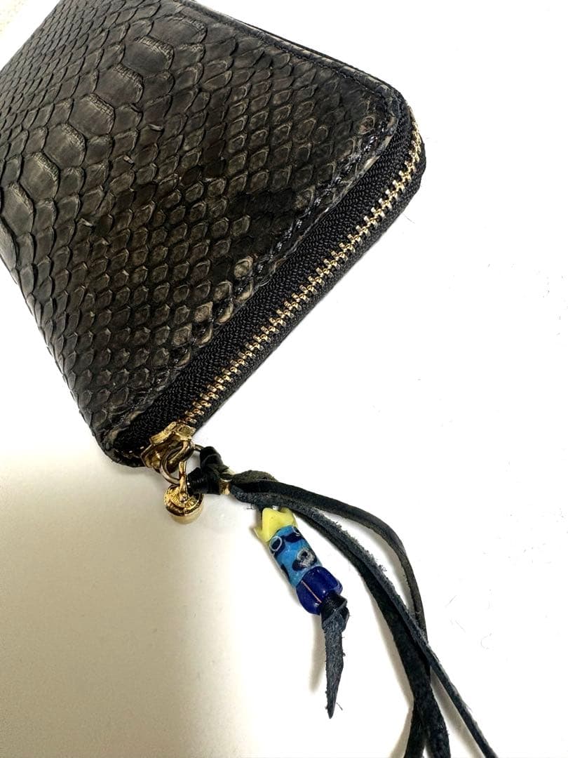 T*m様 ブルーナボイン 墨染め パイソン 長財布 希少 BRU NA BOIN