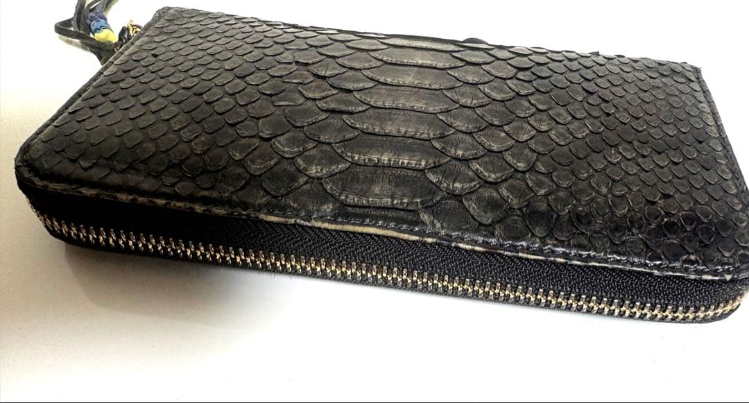 T*m様 ブルーナボイン 墨染め パイソン 長財布 希少 BRU NA BOIN