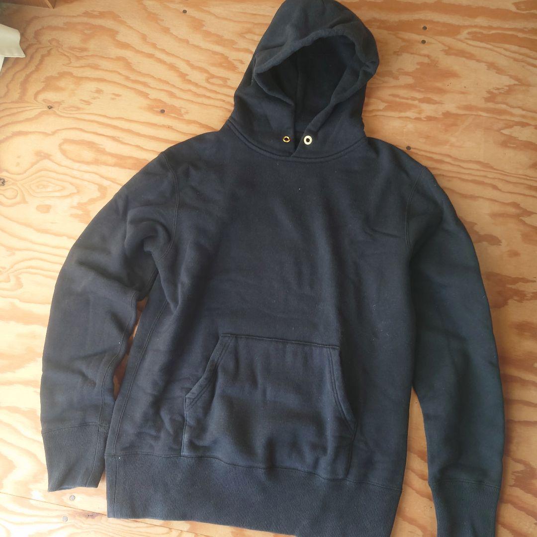 japanmade屋 吊り編み パーカー ブラック sizeM