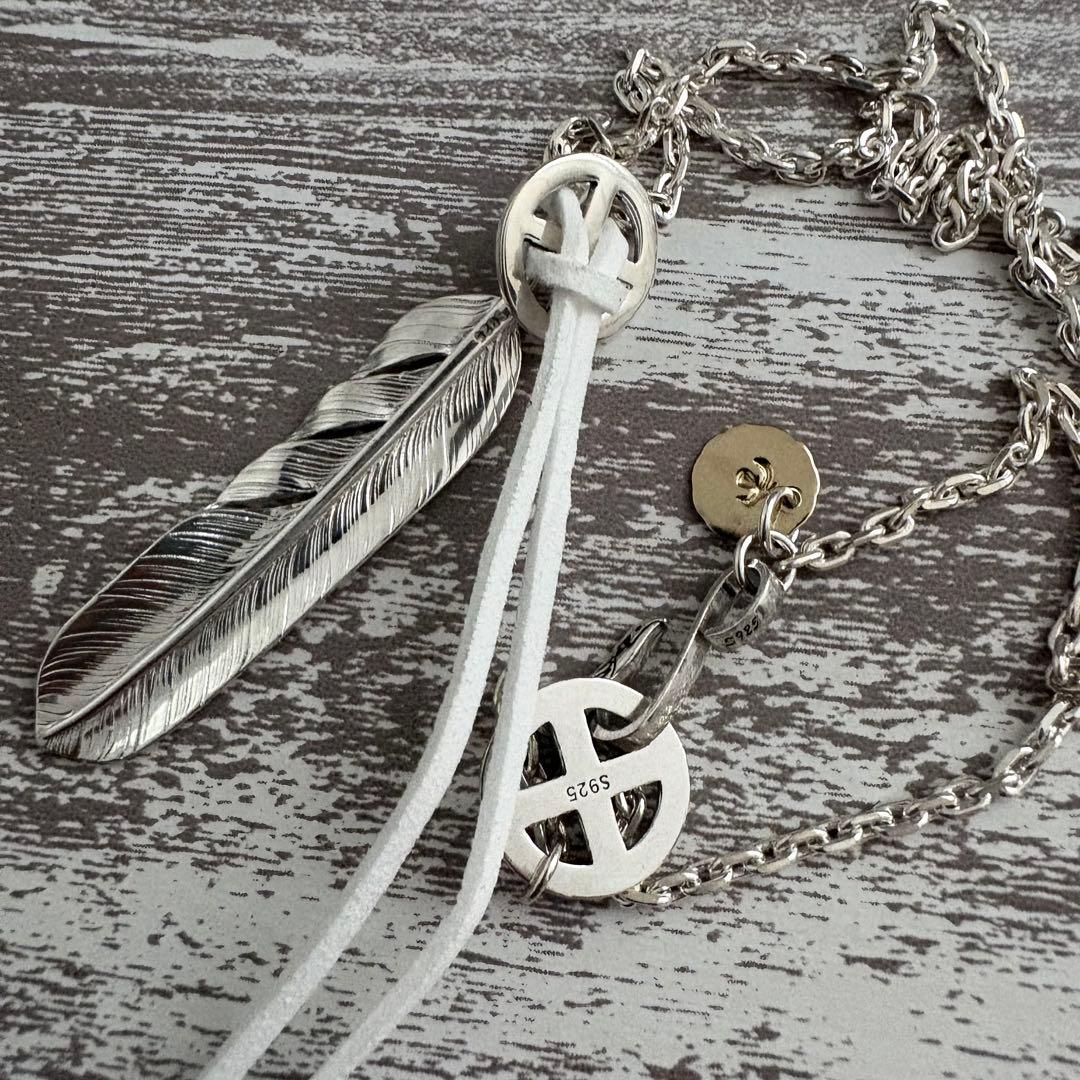 【silver925】プレーンフェザー メタル付 ネックレス