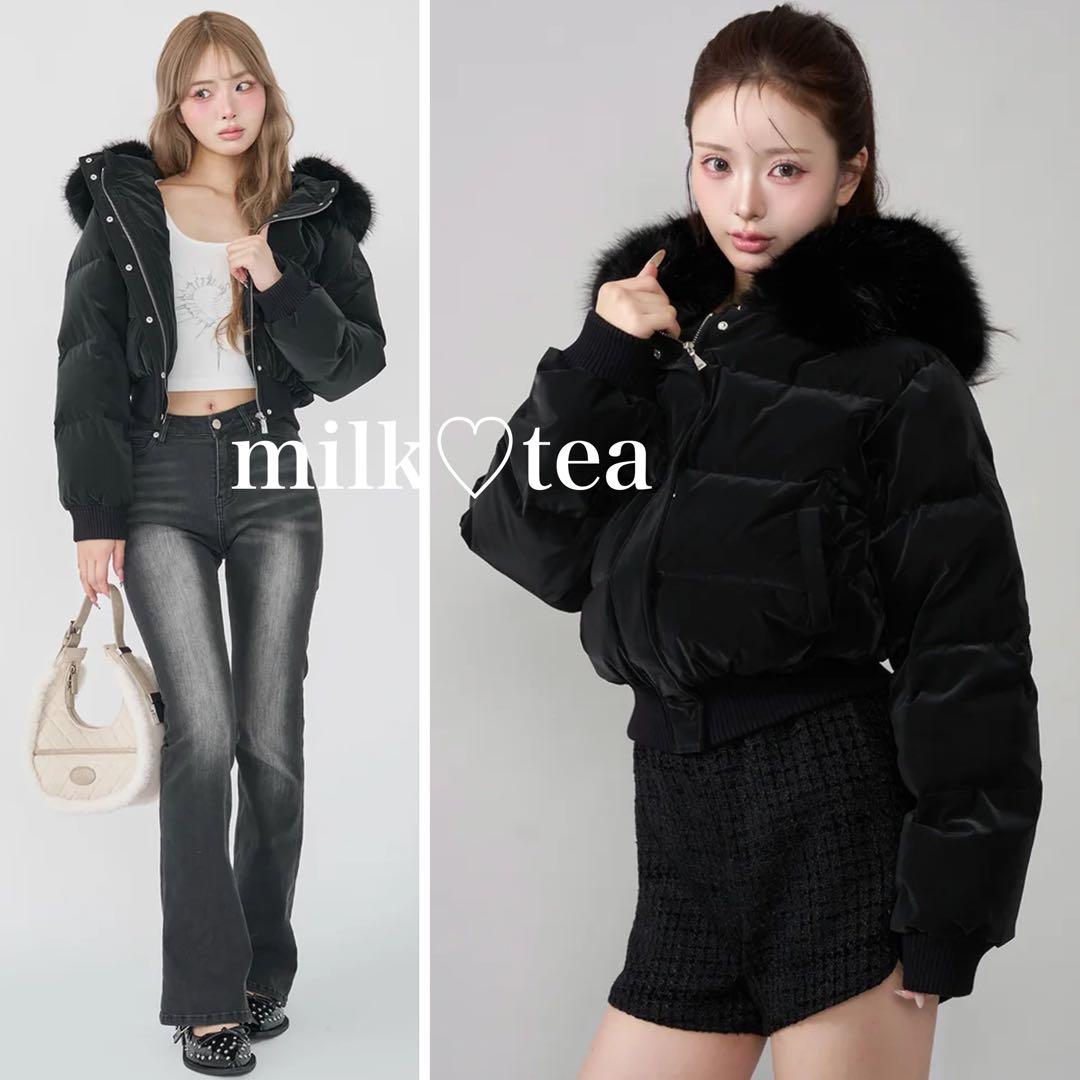 新品タグ付 ダーリッチ レディショートダウンジャケット ブラック フリー