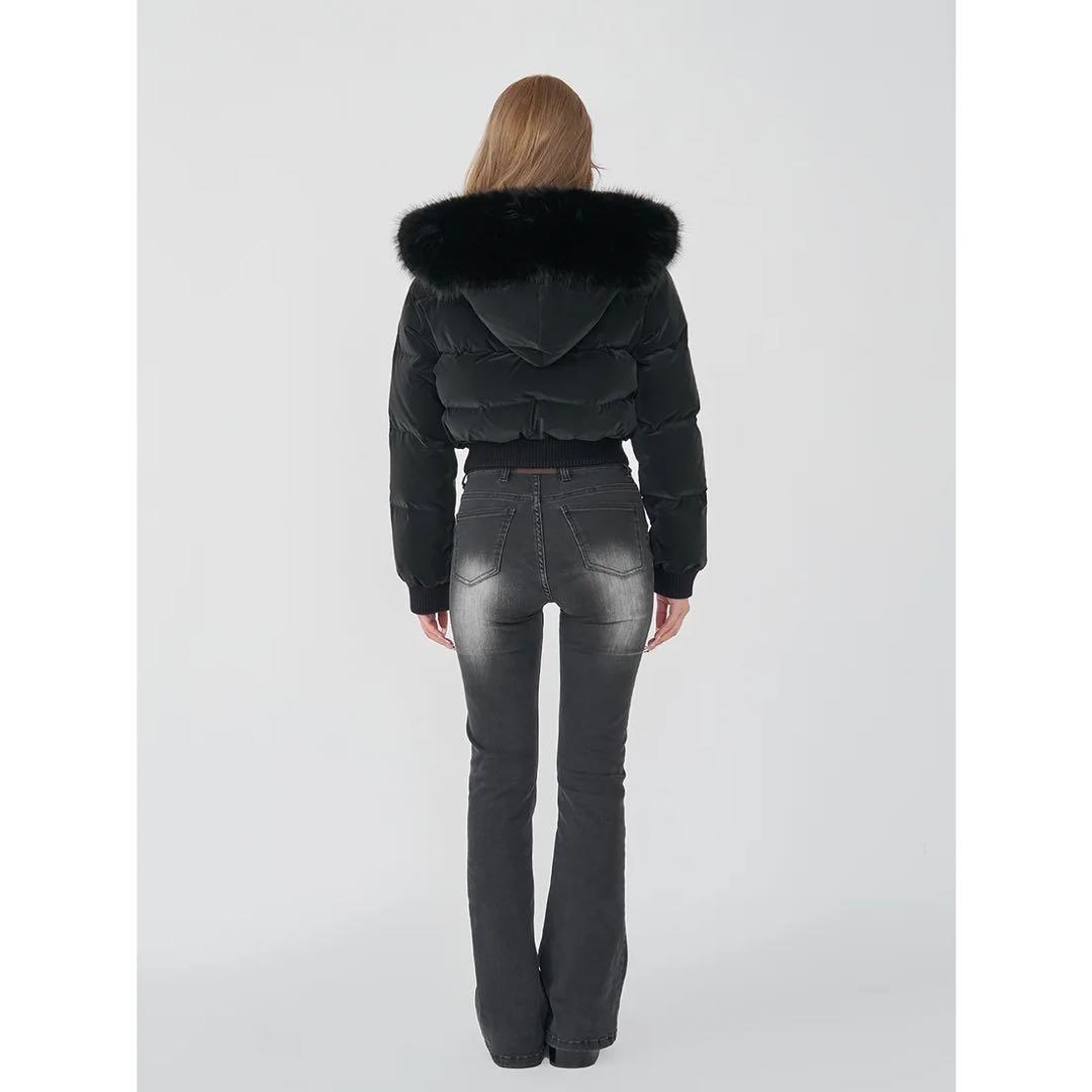 新品タグ付 ダーリッチ レディショートダウンジャケット ブラック フリー