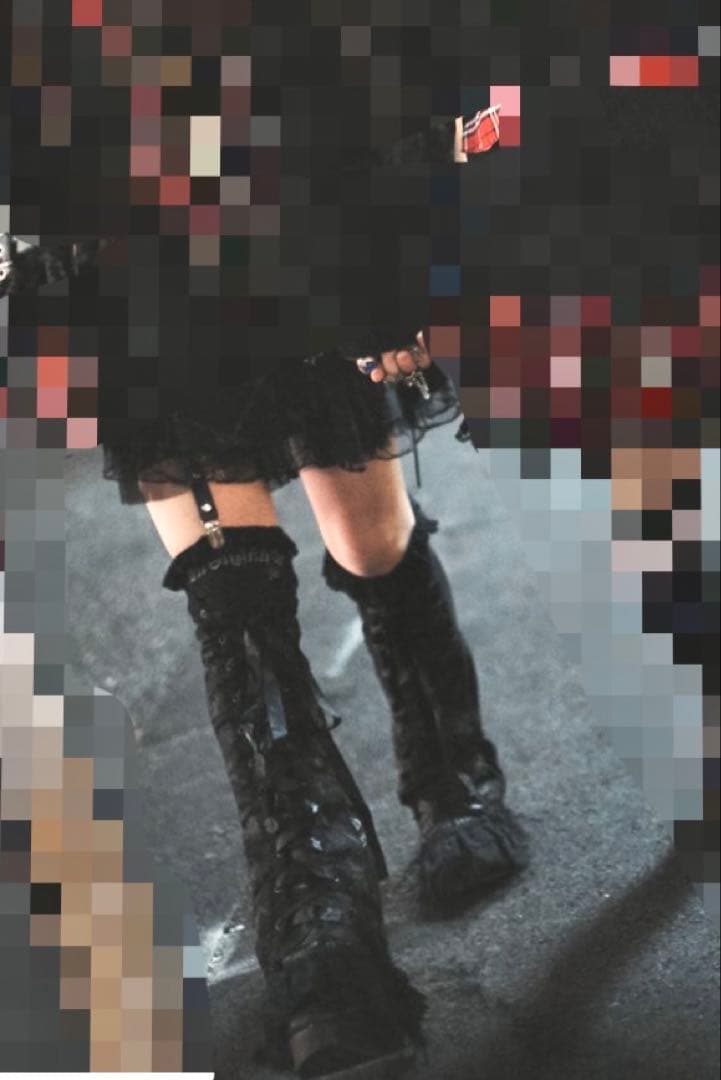 h.NAOTO レッグカバー レッグウォーマー 黒 ゴスパンク