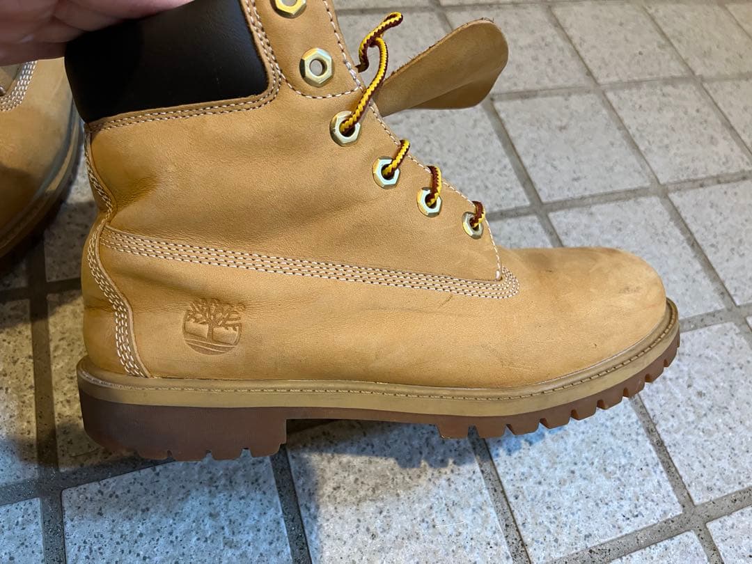 ベージュ レザー ハイカットブーツ ティンバーランド