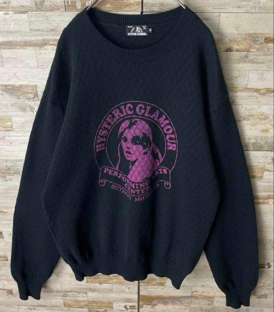 【美品】ヒステリックグラマー☆ヒスガール ビッグロゴ コットン ニット