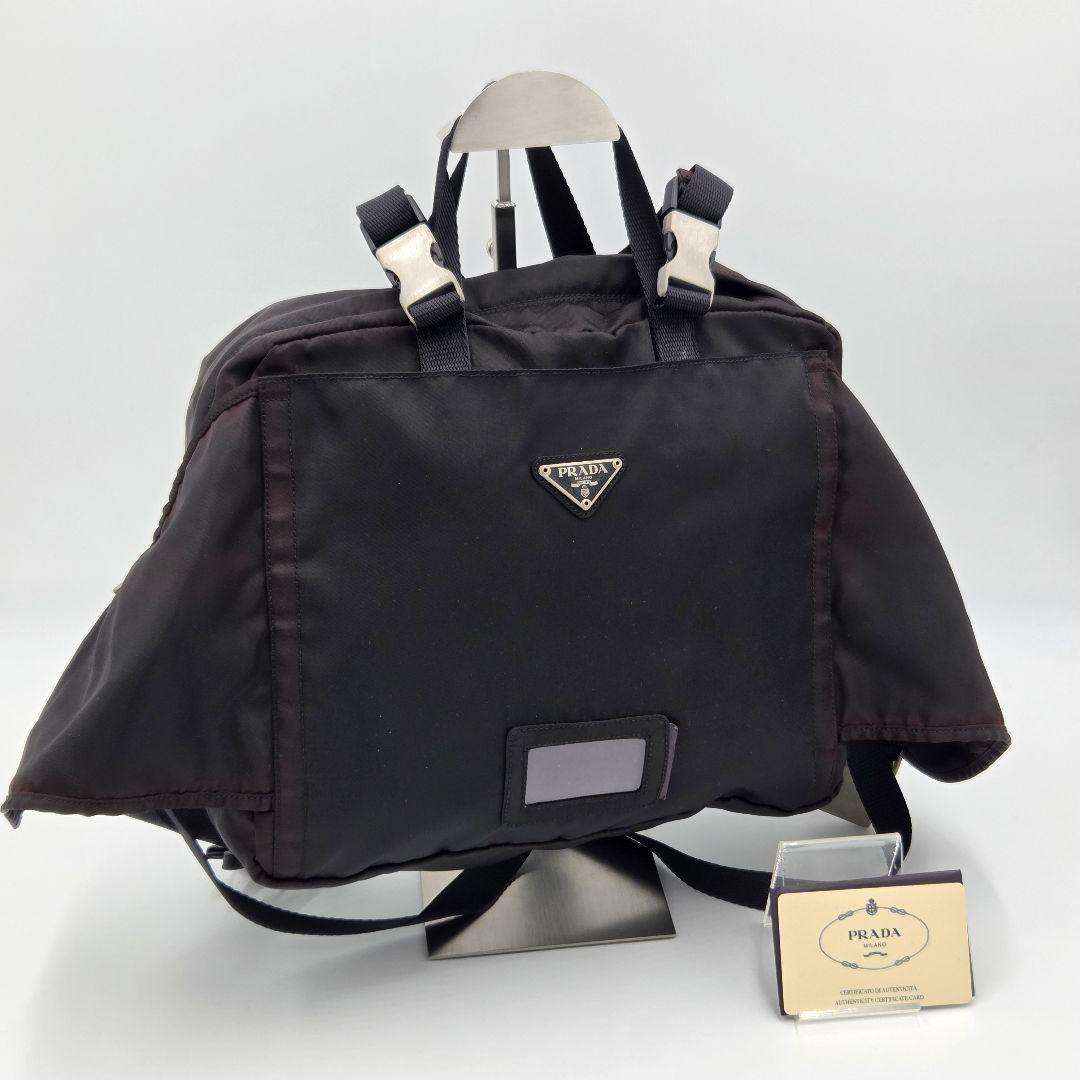 【希少】PRADA V156 3WAY ウエストバッグ リュック ナイロン 黒