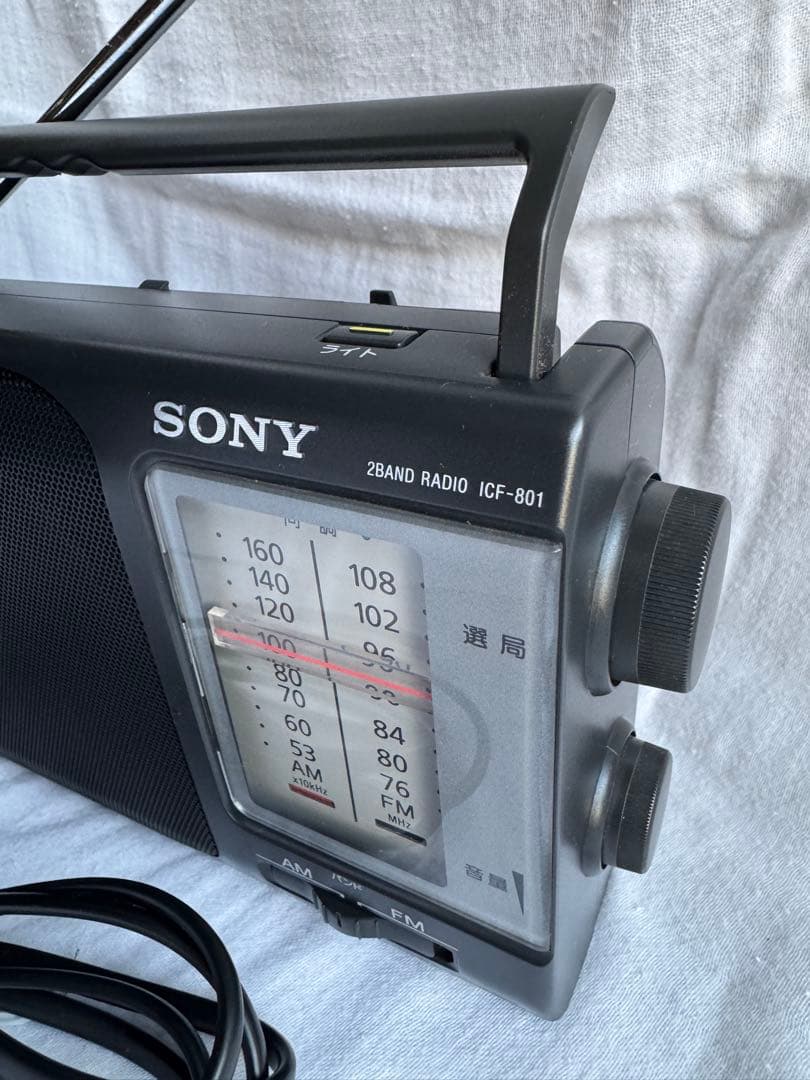【美品】SONY ポータブル・ラジオ ICF-801 AM/FM ワイドFM対応