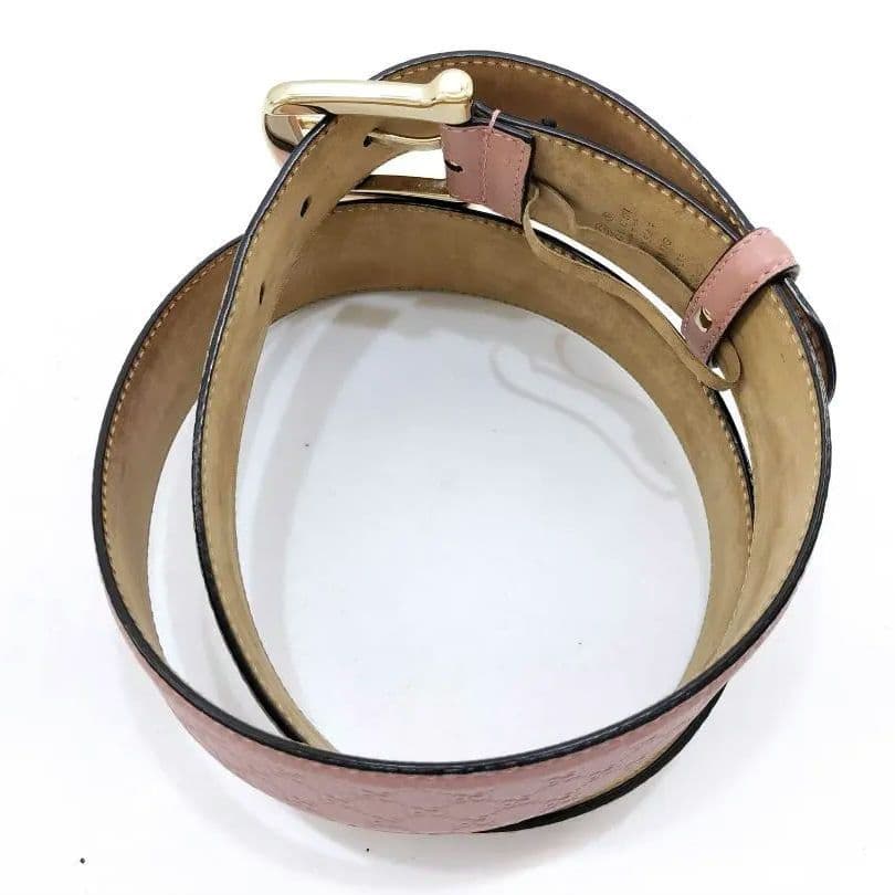GUCCI マイクロGG レザーベルト ピンク 93±5 幅3.8cm d02