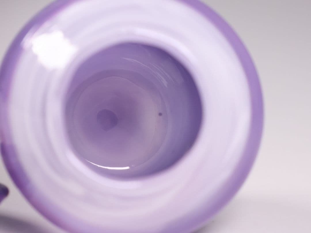 茶道具 船越美智代 ガラス茶入 ギヤマン 硝子 紫 マーブル【CM341】