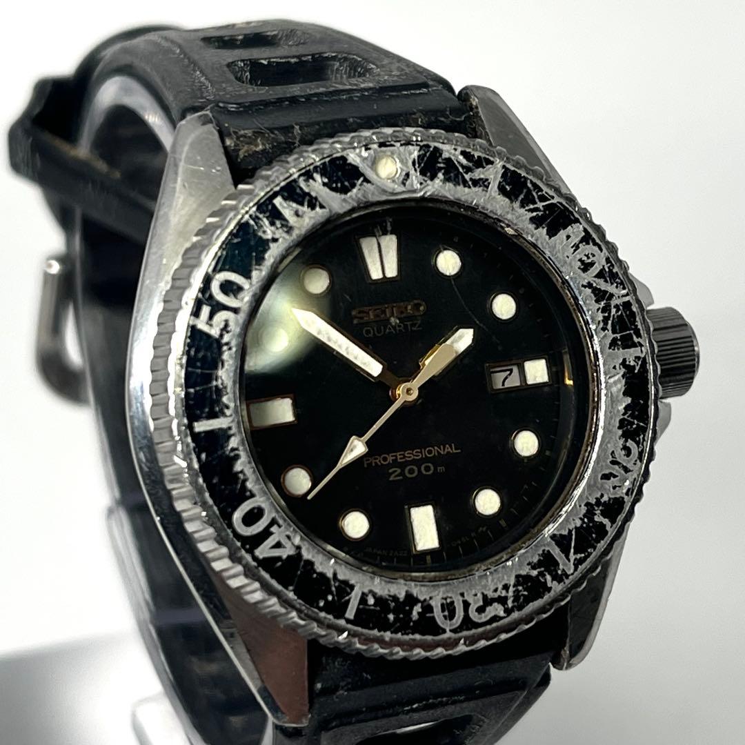 【新品電池/稼働】セイコー ダイバーズウォッチ デイト 黒 2A22-0170