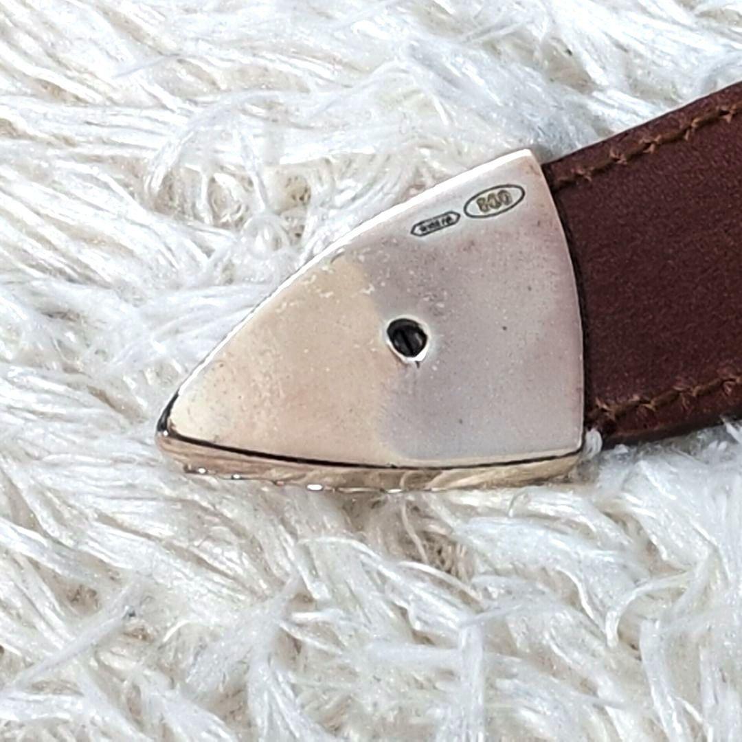 【箱,保存袋付き 美品】ブルネロクチネリ　プンターレ　ベルト　SV800　型押し