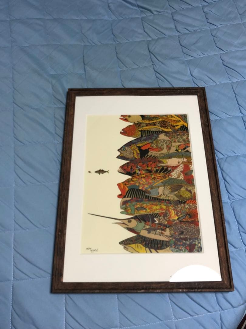 ネイビーアパレル　GYOGUN ART多色使い 木製フレーム付き 新品未使用