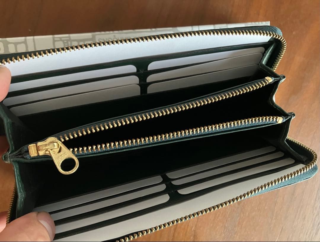 チ*ー様 美品　コムデギャルソン　長財布　ラウンドファスナー　グリーン