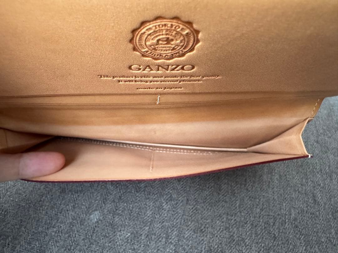 【美品】GANZO ガンゾコードバン 通しマチ長財布（箱・袋付）