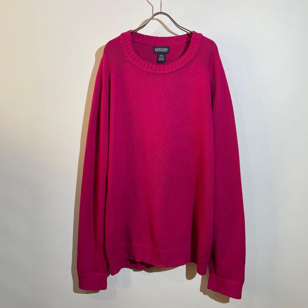 90s LAND'S END ドリフターセーター　ニット　コットン　L USA製