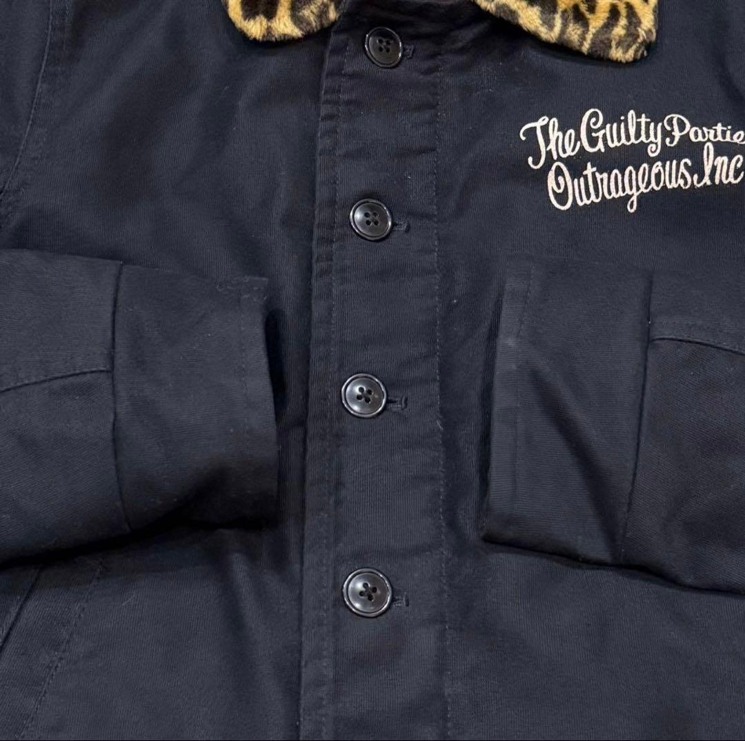 WACKO MARIA　ワコマリア　デッキジャケット　レオパード　M　黒