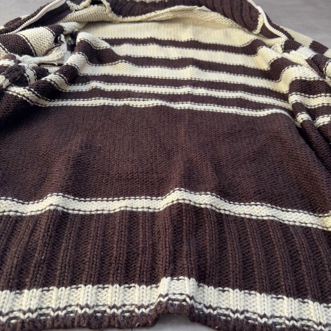 希少　80s - PUMA プーマ　ドライバーズニット　カウチン　茶色　トルコ製