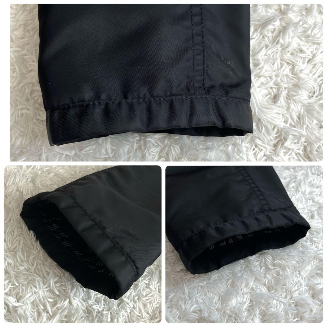 2way✨バーバリー モッズコート ロング ファー ノバチェック 中わた 黒 L