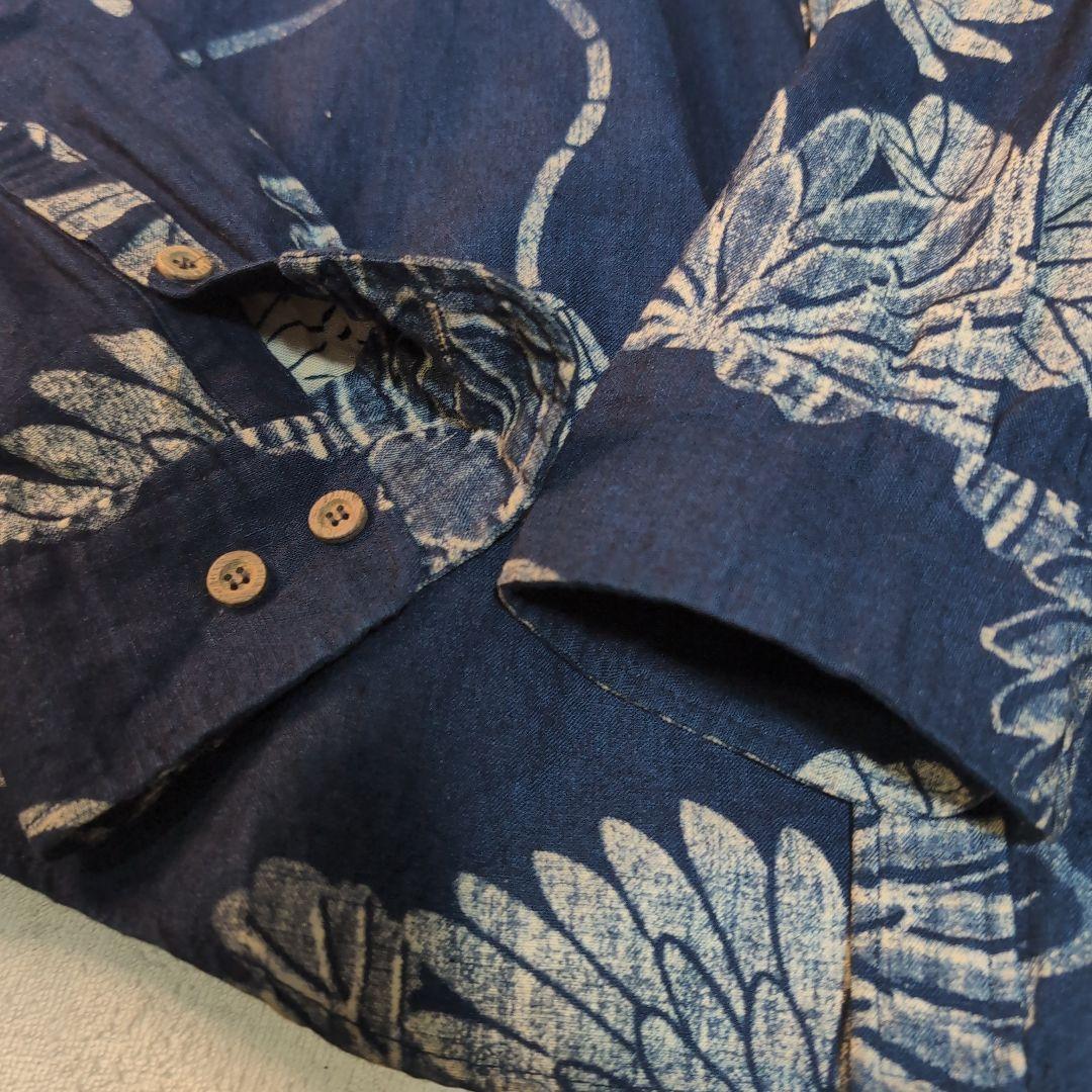 希少美品 pal'las palace インディゴ 藍染メンズ長袖シャツ 4
