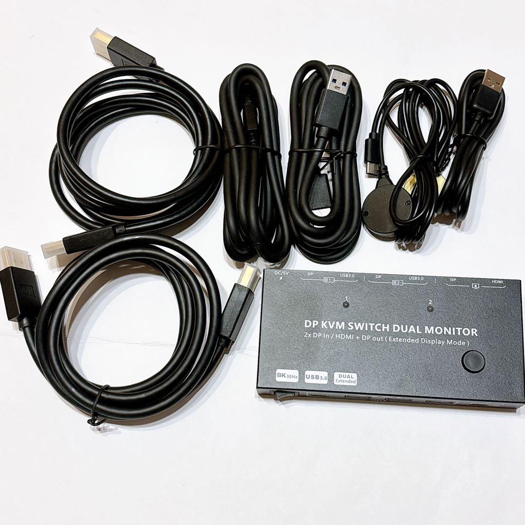 AIMOS デュアルモニター USB3.0 KVM 切替器 2入力2出力